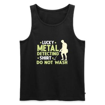 Metal Detector Shirt for Men Lucky Metal Detecting - Männer Premium Bio Tank Top - Schwarz - Vorne - Michal (187cm)