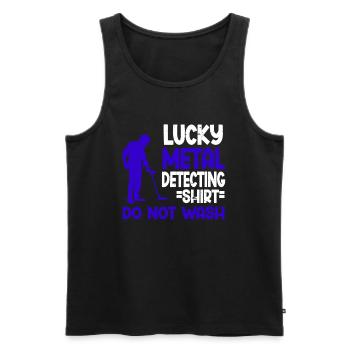 Metal Detector Shirt for Men Lucky Metal Detecting - Männer Premium Bio Tank Top - Schwarz - Vorne - Michal (187cm)