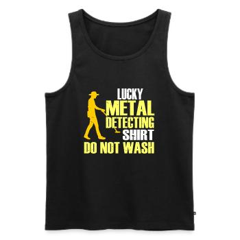 Metal Detector Shirt for Men Lucky Metal Detecting - Männer Premium Bio Tank Top - Schwarz - Vorne - Michal (187cm)
