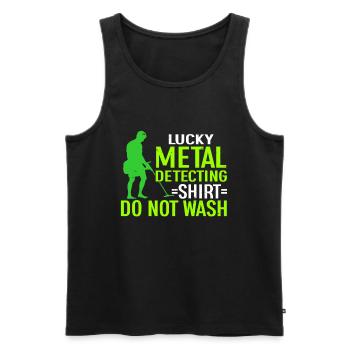 Metal Detector Shirt for Men Lucky Metal Detecting - Männer Premium Bio Tank Top - Schwarz - Vorne - Michal (187cm)