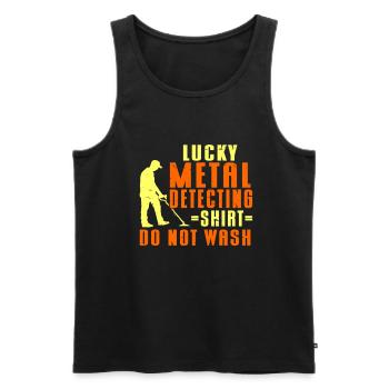 Metal Detector Shirt for Men Lucky Metal Detecting - Männer Premium Bio Tank Top - Schwarz - Vorne - Michal (187cm)