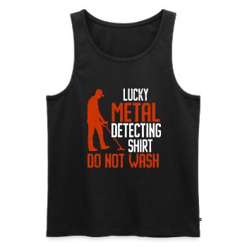 Metal Detector Shirt for Men Lucky Metal Detecting - Männer Premium Bio Tank Top - Schwarz - Vorne - Michal (187cm)