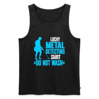 Metal Detector Shirt for Men Lucky Metal Detecting - Männer Premium Bio Tank Top - Schwarz - Vorne - Michal (187cm)