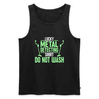 Metal Detector Shirt for Men Lucky Metal Detecting - Männer Premium Bio Tank Top - Schwarz - Vorne - Michal (187cm)