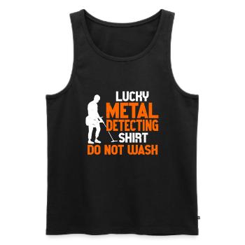 Metal Detector Shirt for Men Lucky Metal Detecting - Männer Premium Bio Tank Top - Schwarz - Vorne - Michal (187cm)