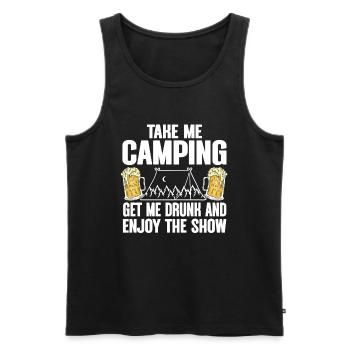 Camping Campfire Camper - Männer Premium Bio Tank Top - Schwarz - Vorne - AI Model Male 178 light (178cm)