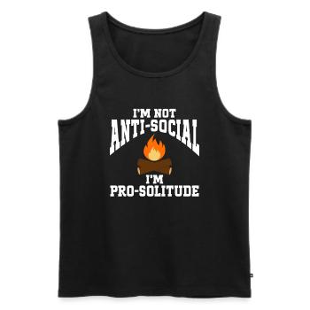 Camping Campfire Camper - Männer Premium Bio Tank Top - Schwarz - Vorne - AI Model Male 178 light (178cm)