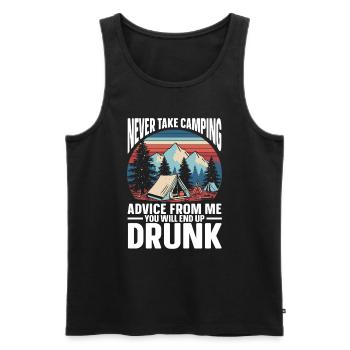Camping Campfire Camper - Männer Premium Bio Tank Top - Schwarz - Vorne - AI Model Male 178 light (178cm)