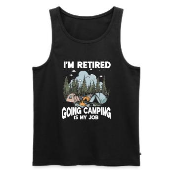 Camping Campfire Camper - Männer Premium Bio Tank Top - Schwarz - Vorne - AI Model Male 178 light (178cm)