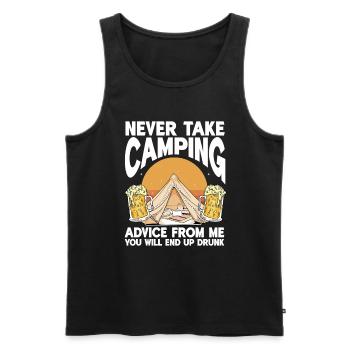 Camping Campfire Camper - Männer Premium Bio Tank Top - Schwarz - Vorne - AI Model Male 178 light (178cm)