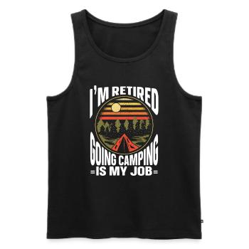 Camping Campfire Camper - Männer Premium Bio Tank Top - Schwarz - Vorne - AI Model Male 178 light (178cm)