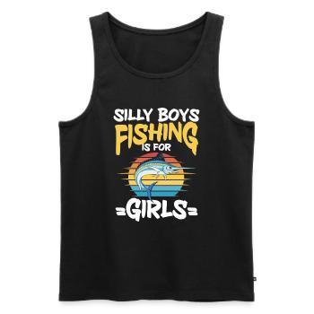 Fishing Design Fish Lover Fisherman - Männer Premium Bio Tank Top - Schwarz - Vorne - AI Model Male 178 light (178cm)