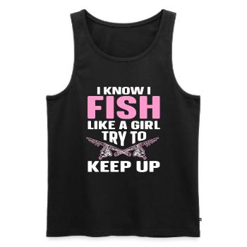 Fishing Design Fish Lover Fisherman - Männer Premium Bio Tank Top - Schwarz - Vorne - Michal (187cm)