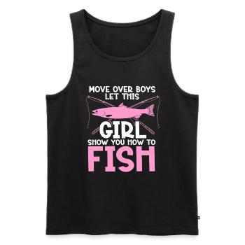 Fishing Design Fish Lover Fisherman - Männer Premium Bio Tank Top - Schwarz - Vorne - Michal (187cm)