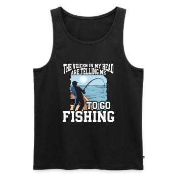 Fishing Design Fish Lover Fisherman - Männer Premium Bio Tank Top - Schwarz - Vorne - AI Model Male 178 light (178cm)