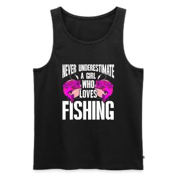 Fishing Design Fish Lover Fisherman - Männer Premium Bio Tank Top - Schwarz - Vorne - Michal (187cm)