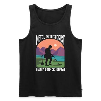 Metal Detectorist Metal Detecting - Men's Premium Organic Tank Top - black - Front - AI Model Male 178 light (178cm)