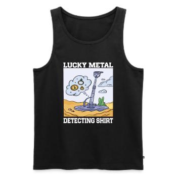 Metal Detectorist Metal Detecting - Men's Premium Organic Tank Top - black - Front - AI Model Male 178 light (178cm)