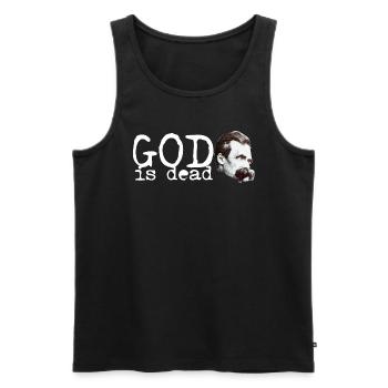 Friedrich Wilhelm Nietzsche God is dead - Männer Premium Bio Tank Top - Schwarz - Vorne - AI Model Male 178 light (178cm)