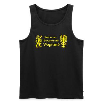 Vogtland autonom Bergrepublik Löwe Greif Sachsen - Männer Premium Bio Tank Top - Schwarz - Vorne - Michal (187cm)