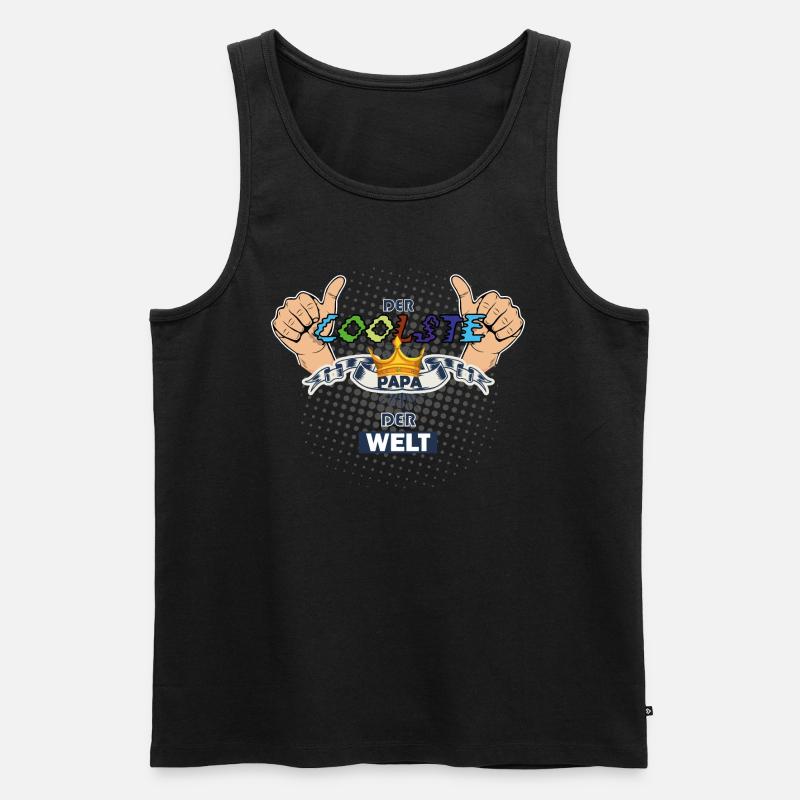 Der coolste Papa der Welt - Männer Premium Bio Tank Top - Schwarz