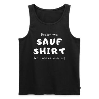 Das ist mein Sauf Shirt - Ich trage es jeden Tag - Männer Premium Bio Tank Top - Schwarz - Vorne - Michal (187cm)