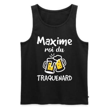 Maxime Roi Du Traquenard - Humour De Maxime - Débardeur bio Premium Homme - noir - Devant - Michal (187cm)