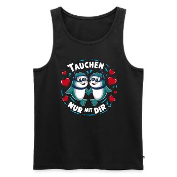 Tauchen zu zweit nur mit Dir lustige Seehunde - Männer Premium Bio Tank Top - Schwarz - Vorne - Michal (187cm)