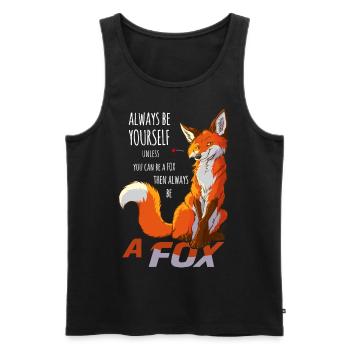 Sei immer du selbst, sei Fuchs - Männer Premium Bio Tank Top - Schwarz - Vorne - AI Model Male 178 light (178cm)