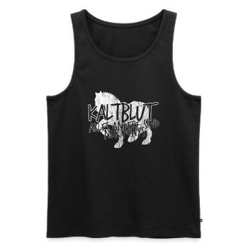 Kaltblut 150% Pferd | Reiter Stall Geschenk - Männer Premium Bio Tank Top - Schwarz - Vorne - Michal (187cm)