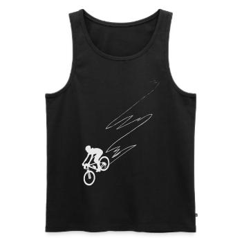 Race with bike on MTB Downhill Cycling Park - Men's Premium Organic Tank Top - black - Front - AI Model Male 178 light (178cm)