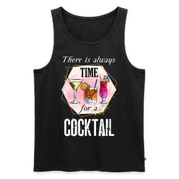 Cocktails Cocktails Boisson Summer Summer Dicton d’été - Débardeur bio Premium Homme - noir - Devant - AI Model Male 178 light (178cm)