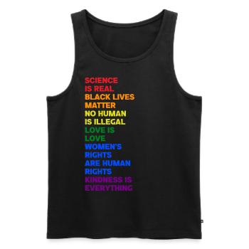 Science Is Real Black Lives Matter Human Rights - Men's Premium Organic Tank Top - black - Front - AI Model Male 178 light (178cm)