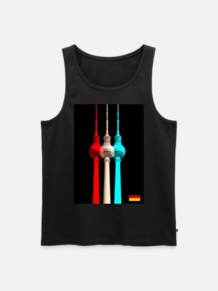Berliner Fernsehturm - Männer Premium Bio Tank Top - Schwarz
