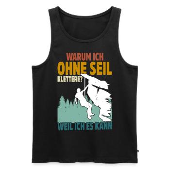 Boulder Geschenkidee Für Kletterer Bergsteigen - Männer Premium Bio Tank Top - Schwarz - Vorne - AI Model Male 178 light (178cm)