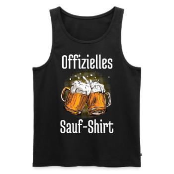 Trachten Männer Offizielles Saufshirt - Männer Premium Bio Tank Top - Schwarz - Vorne - Michal (187cm)