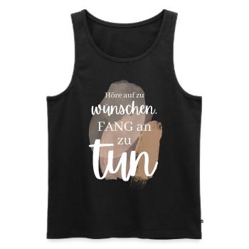 POSITIVE EINSTELLUNG MINDSET Motivation - Männer Premium Bio Tank Top - Schwarz - Vorne - AI Model Male 178 light (178cm)