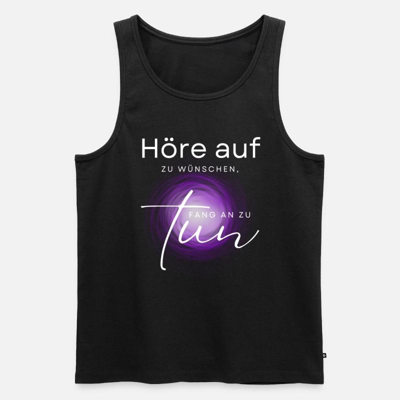 POSITIVE EINSTELLUNG MINDSET Motivation - Männer Premium Bio Tank Top - Schwarz