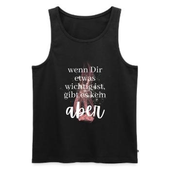 POSITIVE EINSTELLUNG MINDSET Motivation - Männer Premium Bio Tank Top - Schwarz - Vorne - Michal (187cm)