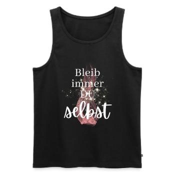 POSITIVE EINSTELLUNG MINDSET Motivation - Männer Premium Bio Tank Top - Schwarz - Vorne - AI Model Male 178 light (178cm)