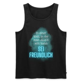 POSITIVE EINSTELLUNG MINDSET Motivation - Männer Premium Bio Tank Top - Schwarz - Vorne - AI Model Male 178 light (178cm)