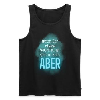 POSITIVE EINSTELLUNG MINDSET Motivation - Männer Premium Bio Tank Top - Schwarz - Vorne - Michal (187cm)
