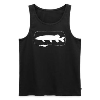 Pike with softbait - Men's Premium Organic Tank Top - black - Front - AI Model Male 178 light (178cm)