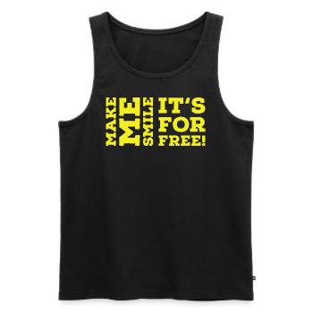 Make me smile - Männer Premium Bio Tank Top - Schwarz - Vorne - Michal (187cm)