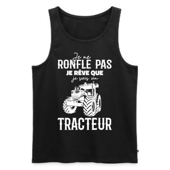 Ich schnarche nicht, ich träume, dass ich ein Traktor bin - Männer Premium Bio Tank Top - Schwarz - Vorne - AI Model Male 178 light (178cm)