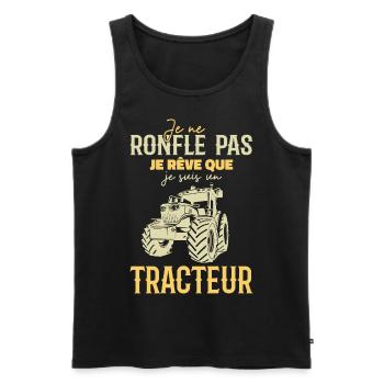 Ich schnarche nicht, ich träume, dass ich ein Traktor bin - Männer Premium Bio Tank Top - Schwarz - Vorne - AI Model Male 178 light (178cm)