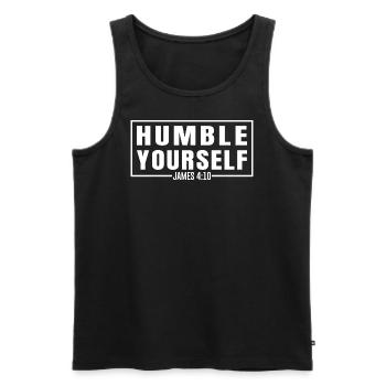 Humble Yourself - Men's Premium Organic Tank Top - black - Front - Michal (187cm)