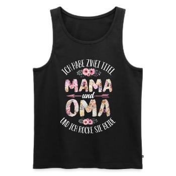 Oma und Mama - Männer Premium Bio Tank Top - Schwarz - Vorne - AI Model Male 178 light (178cm)