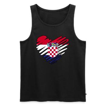 Croatia heart by The Manzanita - Débardeur bio Premium Homme - noir - Devant - Michal (187cm)