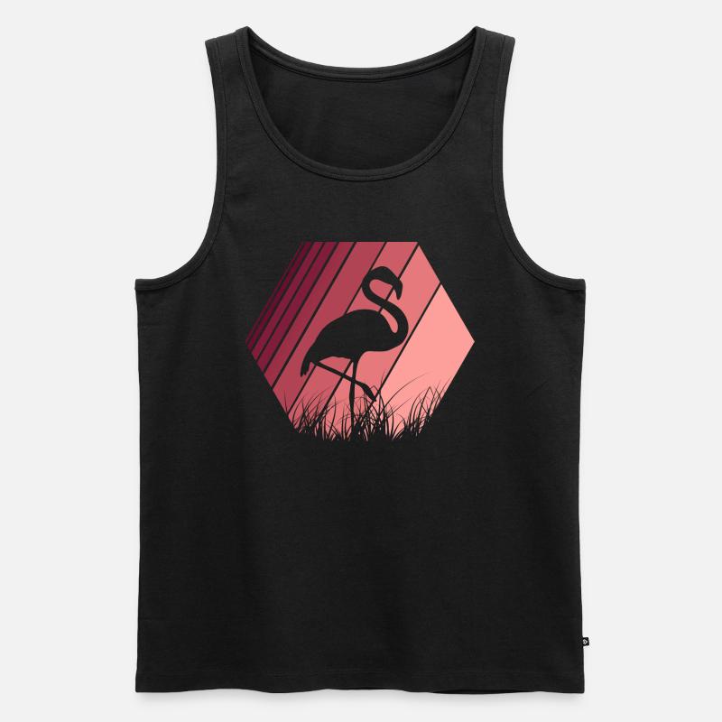 Flamingo - Männer Premium Bio Tank Top - Schwarz